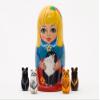 Authentic Russian Summer Whisker Surprise Cat Nesting Doll view 1