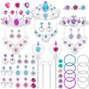 NINAOR 56 Pack Princess Jewelry for Girls Princess Dress Up Accessories Kids Play Jewelry for Girls Included Crown Wand Necklace Bracelet Rings Earrings Great as Princess Party Decoration view 1