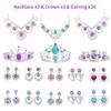 NINAOR 56 Pack Princess Jewelry for Girls Princess Dress Up Accessories Kids Play Jewelry for Girls Included Crown Wand Necklace Bracelet Rings Earrings Great as Princess Party Decoration view 4