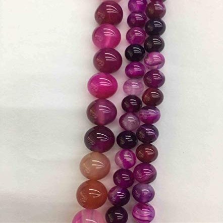 Calvas 4 6 8 10 12 mm A Variety of Natural Pebbles, Tiger-Eyed Cats, Scattered Rocks, Black Lava Used to Make Bracelet Necklaces. - (Color: Purple Planet, Item Diameter: 12mm30pcs)