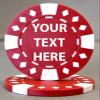 ELITE OUTDOORS 25 Poker Chips - 9 Colors Available! - Each Side is Printed with The Text of Your Choice! (Red (White Accents)) view 1