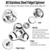 FREELOVE Metal Fidget Spinner for Adults, Stainless Steel Heavy Spinning Toys, Small Mini Fox Hand Gyro, Bearing Premium Long High Spin Fidget Block, Silver view 3