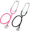 meekoo 2 Pack Kids Stethoscope Toy Real Working Nursing Cosplay Doctors Nurses Stethoscope for Kids Role Play Girls Boys Cosplay Costume Pretend Game Accessories(Pink, Black) view 1
