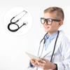 meekoo 2 Pack Kids Stethoscope Toy Real Working Nursing Cosplay Doctors Nurses Stethoscope for Kids Role Play Girls Boys Cosplay Costume Pretend Game Accessories(Pink, Black) view 3