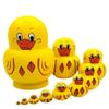 Moonmo 10pcs Animal Pattern Wooden Nesting Toys Russian Nesting Dolls Matryoshka Stacking Dolls (Duck) view 1