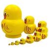 Moonmo 10pcs Animal Pattern Wooden Nesting Toys Russian Nesting Dolls Matryoshka Stacking Dolls (Duck) view 2