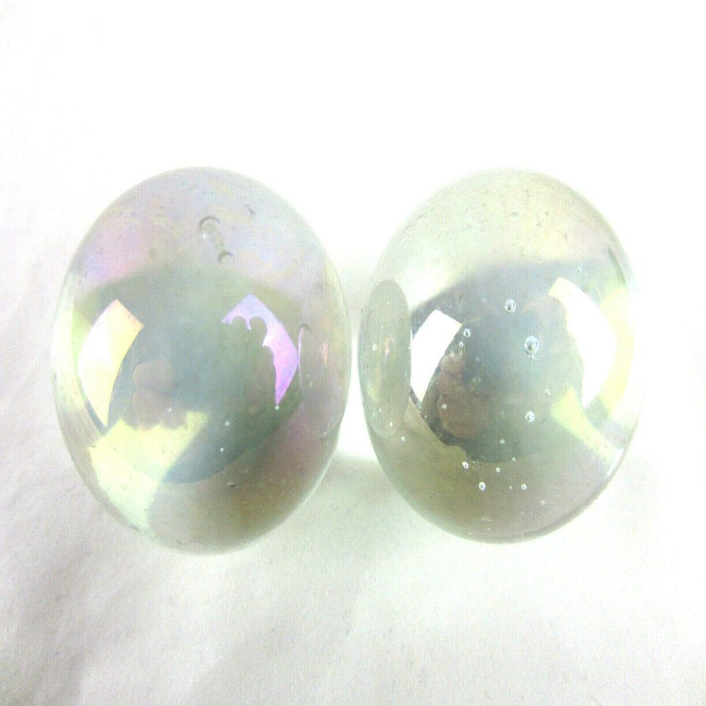 Big Game Toys Set of 2 SOAP Bubble Boulders Iridescent Oil soap Large Shooter Solid Glass Marbles