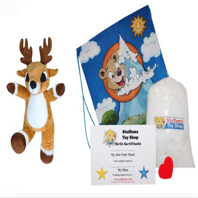 Make Your Own Stuffed Animal Mini 8 Inch Very Soft Reindeer Kit - No Sewing Required!