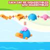 3 otters 50 Pack Animal Erasers, Desk Pets Animal Pencil Erasers Bulk Mini Fun Cute Eraser Toys Gifts for Gag Gift Party Favors Easter Egg Fillers view 3