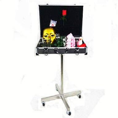 SUMAG Fine Black Aluminum Box Magic Table (Roller Type Stainless Steel stents) Magic Tricks Magician Stage Accessories Gimmick Props