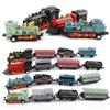 Exasinine 4 Sets Steam Train Model Set With Pull-Back Die-Cast Metal Locomotive for Display or Play - Ideal Home Decor and Gift for Enthusiasts, Collectors, Boys and Girls view 4