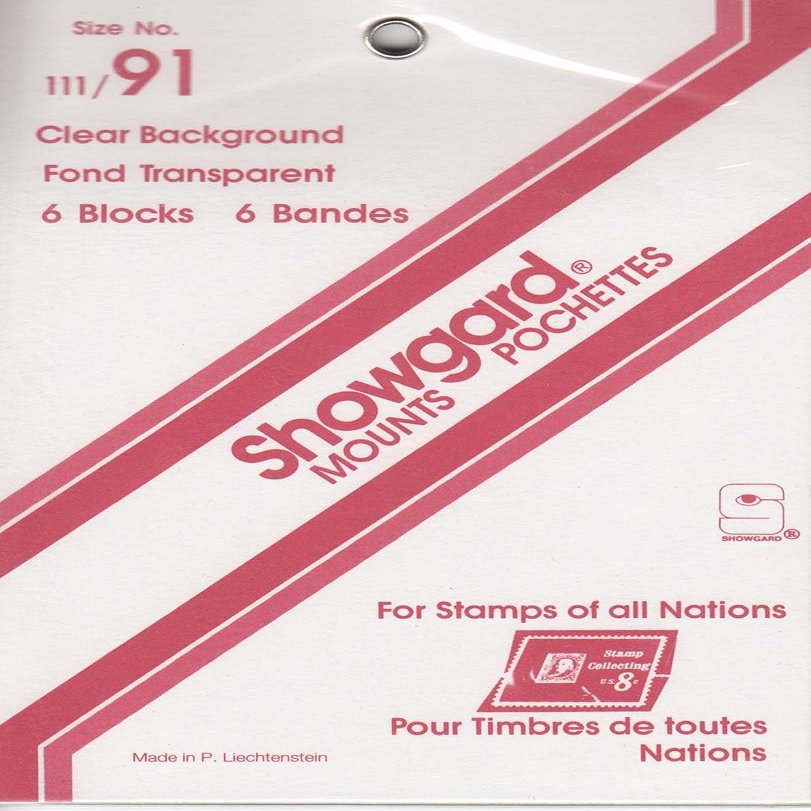Showgard Pre-Cut Clear Stamp Mounts Size 111/91