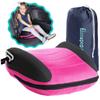 Hiccapop UberBoost Inflatable Booster Car Seat | Blow up Narrow Backless Booster Car Seat for Travel | Portable Booster Seat for Toddlers, Kids, Child | Pink/Black view 1