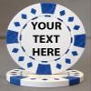 ELITE OUTDOORS 25 Poker Chips - 9 Colors Available! - Each Side is Printed with The Text of Your Choice! (Blue (White Accents)) view 1