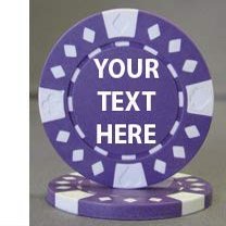 ELITE OUTDOORS 25 Poker Chips - 9 Colors Available! - Each Side is Printed with The Text of Your Choice! (Purple (White Accents))