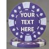 ELITE OUTDOORS 25 Poker Chips - 9 Colors Available! - Each Side is Printed with The Text of Your Choice! (Purple (White Accents)) view 1
