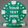 ELITE OUTDOORS 25 Poker Chips - 9 Colors Available! - Each Side is Printed with The Text of Your Choice! (Green (White Accents)) view 1