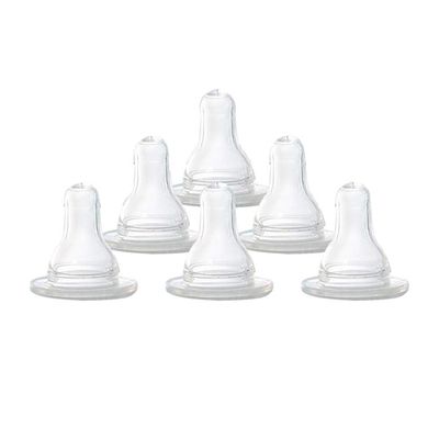 6 X Baby Bottle Nipples Standard Flow Silicone Soft Nipple Feeding Reduce Colic