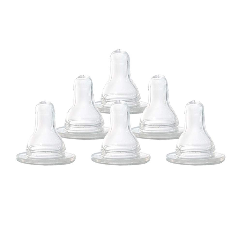 6 X Baby Bottle Nipples Standard Flow Silicone Soft Nipple Feeding Reduce Colic
