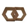 2pcs Natural Wooden Hexagon Pendant Pure Natural Beech Wood Animal Shape for Handmade Necklace/Bracelet (Hexagon 2pcs) view 1