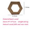 2pcs Natural Wooden Hexagon Pendant Pure Natural Beech Wood Animal Shape for Handmade Necklace/Bracelet (Hexagon 2pcs) view 2