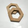 2pcs Natural Wooden Hexagon Pendant Pure Natural Beech Wood Animal Shape for Handmade Necklace/Bracelet (Hexagon 2pcs) view 3