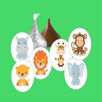 108 Jungle Safari Zoo Animals kiss Stickers