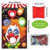 Blulu Carnival Toss Games Banner with 3 Bean Bags Halloween Carnival Game for Kids and Adults Circus Theme Party Decorations for Birthday Family Fun Throwing Indoor Outdoor(Clown) view 2
