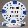 ELITE OUTDOORS 25 Poker Chips - 9 Colors Available! - Each Side is Printed with The Text of Your Choice! (White (Blue Accents)) view 1