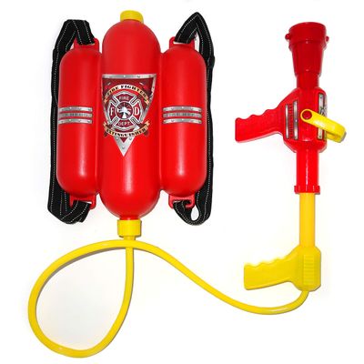 4E's Novelty Firefighter Backpack Water Gun Blaster for Kids- Tank with Hose Shooter, Super Water Squirt Suitable for Outdoor Play Boys & Girls, Fireman Pretend Play