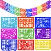 Coco-Inspired Party Banners, Mexican Papel Picado Fiesta Decorations for Da de los Muertos & Birthdays, Handmade by TexMex Fun Stuff (Plastic, 2 x 15 ft, 30 ft total) view 1