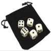 Cyber-Deals Set of 16mm Rounded Corners 6-Sided Opaque Pip Dice with Black Velvet Pouch ((05) Ivory Pip Dice) view 1