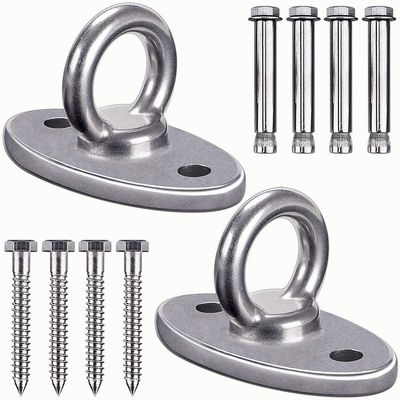 SELEWARE Ceiling Mount Cast Stainless Steel Swing Hanger Wall Anchor Hanging Yoga Swing Hammock Chair Suspension Straps Heavy Bag and More 2 Pcs