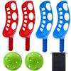Cooraby Scoop Ball Game Scoop and Ball Toss Set Toss Catch Game Toy Lacrosse Racket Game with Storage Bag, 4 Scoops and 2 Balls view 1