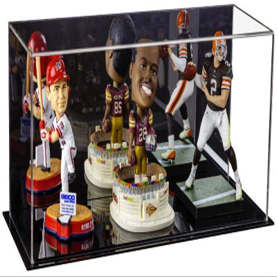 Better Display Cases Clear Acrylic Figure Display Case for Figurine Miniature Doll Bobblehead , Doll Stands with Mirror,Display Box for Figures,DIM:17" L x 6" W x 7" H (A019-MDS)