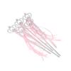 Tvoip 5Pcs Princess Wand Cute Crown Magic Wand Costume Wand Magic Wand for Girls Halloween Day Party 13 Inches Silver view 2