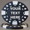 ELITE OUTDOORS 25 Poker Chips - 9 Colors Available! - Each Side is Printed with The Text of Your Choice! (Black (White Accents)) view 1