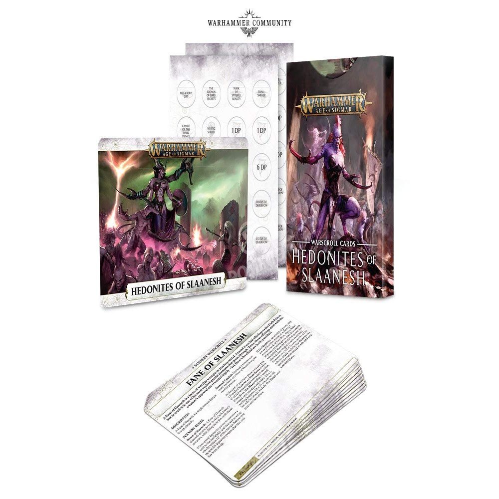 Games Workshop Warhammer Age of Sigmar: Hedonites of Slaanesh Warscroll Cards