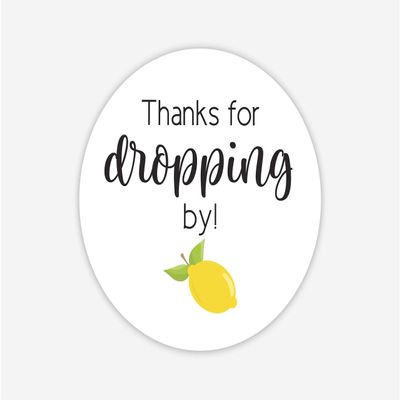 24-2" Lemon Birthday Party Favor Stickers, Thanks for Dropping by, Sweet Birthday Labels (#243-5)