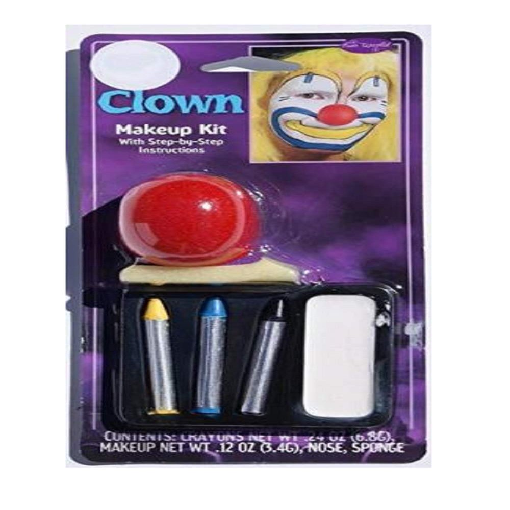 Washable Clown Makeup Kit with Nose & Step-by-Step Instructions