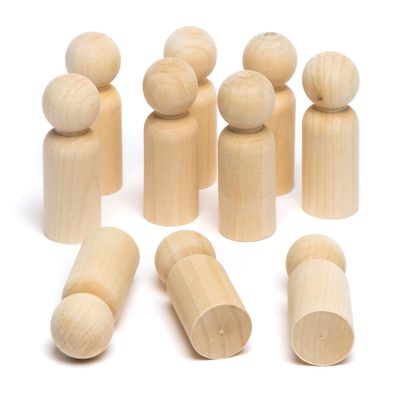 Baker Ross AR324 Wooden Figures - Pack of 10, Plain People for Kids to Design, Decorate for Painting Arts and Crafts or to Create a Mini