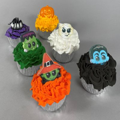 Fake Halloween Frosted Cupcakes (set of 6)