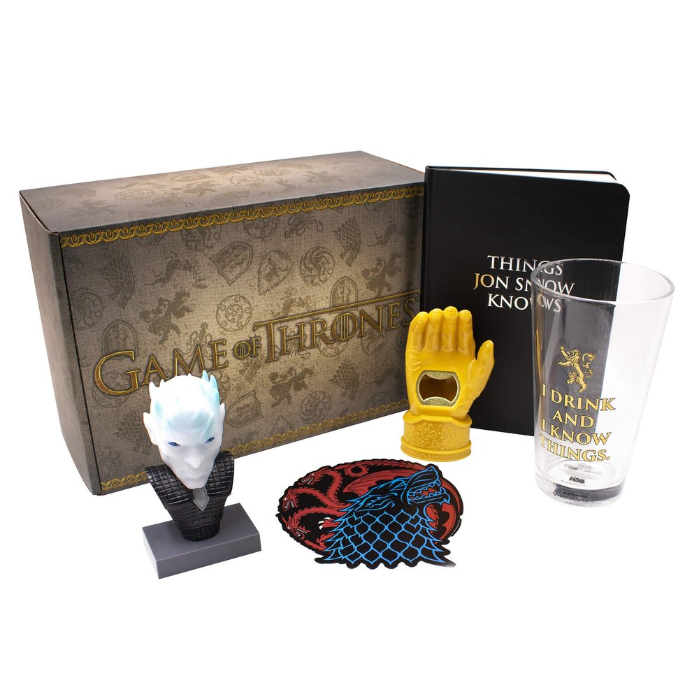 Culturefly Game of Thrones Loot Box: Adult Collectible Box Set - Night King Vinyl Bust, Jamie Lannister Bottle Opener, Tyrion Lannister Pint Glass, Jon Snow Journal & Decal