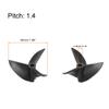 uxcell RC Boat CCW/CW Propeller 3.18mm Shaft 3 Vanes 35mm 1.4 P Fan Shape Pastic Black Rotating Propeller Props for RC Boat Pair view 2