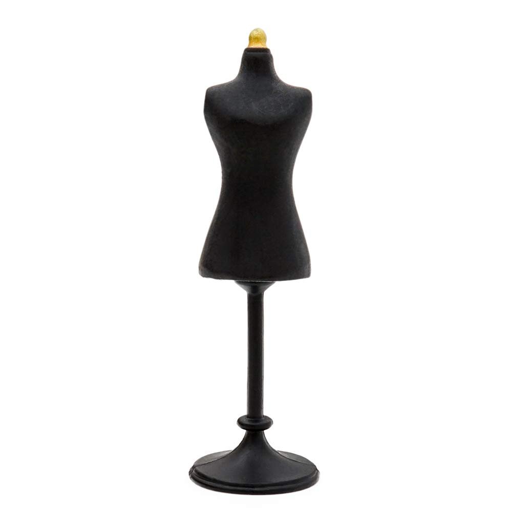 Odoria 1/24 Miniature Dress Form Mannequin Dollhouse Decoration Accessories, Black