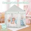 Princess Castle Tent for Girls Fairy Play Tents for Kids Blue Hexagon Playhouse with Fairy Star Lights Toys for Children or Toddlers Indoor or Outdoor Games (Green Princess Tent) view 3