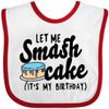 inktastic Let Me Smash Cake Its My Birthday Baby Bib White and Red 35bde view 1