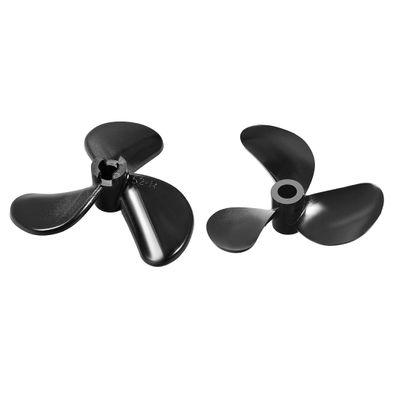 uxcell RC Boat CCW Propeller 5mm Shaft 3 Vanes 52mm 1.4 P Fan Shape Pastic Black Rotating Propeller Props for RC Boat 2pcs