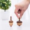 AhfuLife Wooden Spinning Top, Forever Spinning Top with Cute Facial Expression, Wood Physics Relaxation Handmade Gift (Pack of 2) view 2