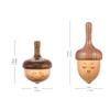 AhfuLife Wooden Spinning Top, Forever Spinning Top with Cute Facial Expression, Wood Physics Relaxation Handmade Gift (Pack of 2) view 4